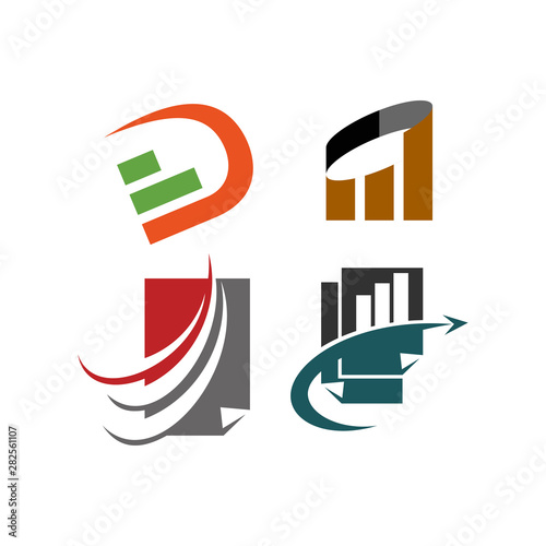 Accounting Tax Financial Business Logo Design Set Template Vector