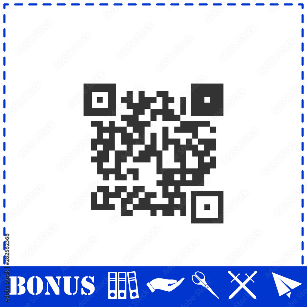 Qr code icon flat Qr code icon flat