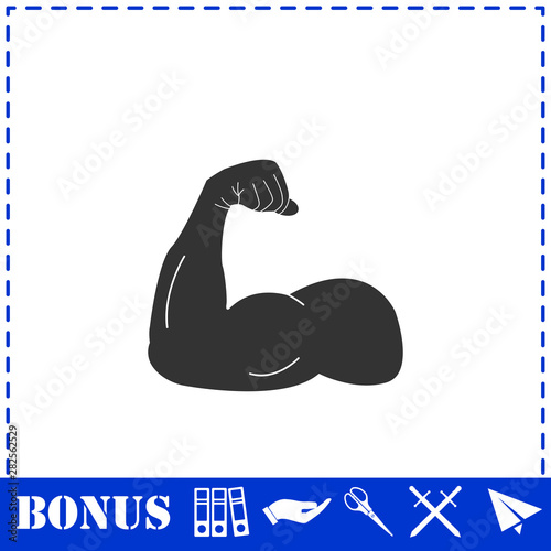 Strong flex arm icon flat