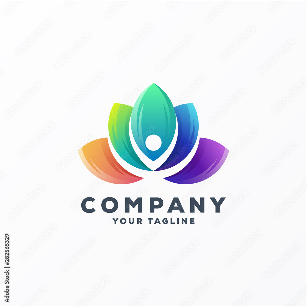 Fototapeta premium awesome gradient flower logo design