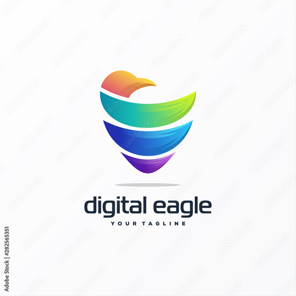 Fototapeta premium awesome digital eagle logo design
