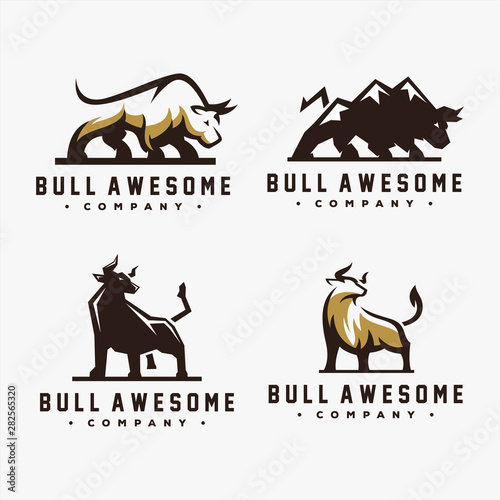 awesome bull package logo design