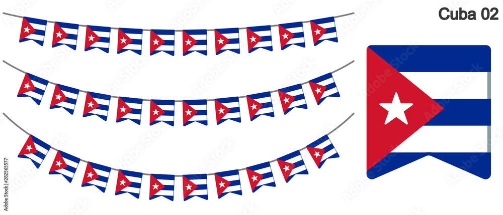 Fototapeta premium キューバの国旗のガーラーンド ベクターデータ（bunting garland）