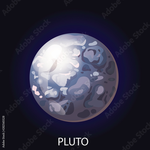 Planet Pluto 3D cartoon vector illustration
