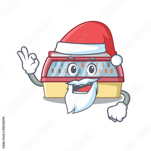 Santa ice cream freezer in cartoon shop