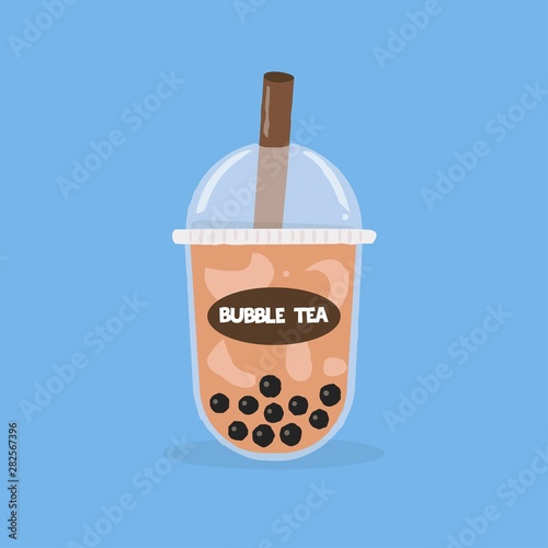 Bubble tea or Pearl milk tea vector