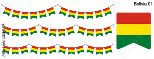 ボリビアの国旗のガーラーンド　ベクターデータ（bunting garland）