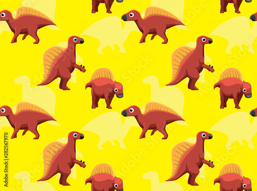 Dinosaur Ouranosaurus Cartoon Background Seamless Wallpaper