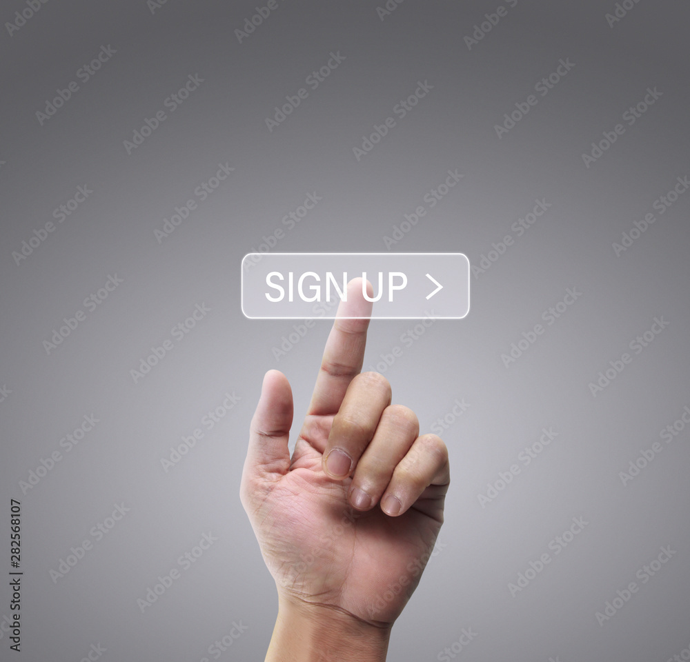 Hands touching button screen interface global connection customer networking Hands touching button screen interface global connection customer networking