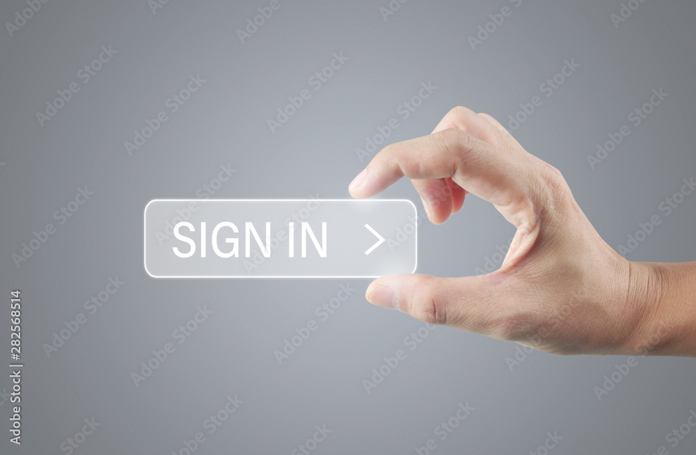 Hands touching button screen interface global connection customer networking Hands touching button screen interface global connection customer networking