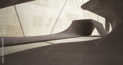 Empty dark abstract concrete smooth interior . Architectural background. 3D illustration and rendering