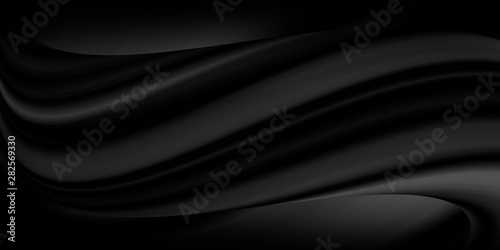 Abstract black luxury fabric background with copy space