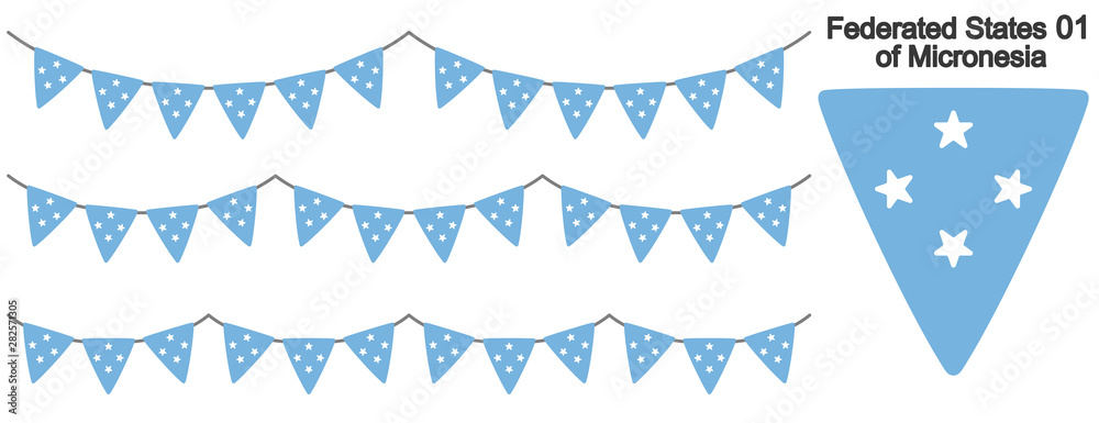 ミクロネシア連邦の国旗のガーラーンド ベクターデータ Bunting Garland Stock Vector Adobe Stock