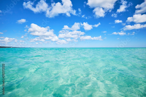 Clear aqua blue water on Fraser Island Hervey Bay Queensland Australia