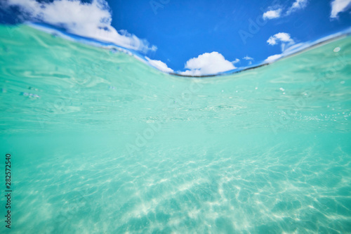 Clear aqua blue water on Fraser Island Hervey Bay Queensland Australia