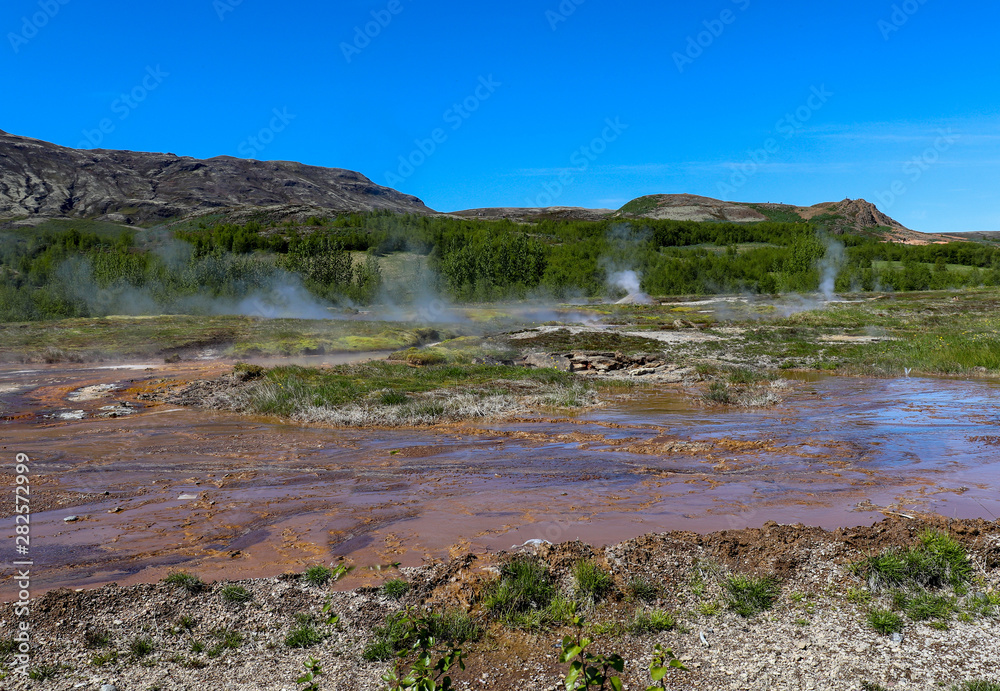 Geyser And Geothermal Field In Iceland