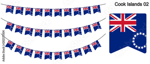 クック諸島の旗のガーラーンド　ベクターデータ（bunting garland）