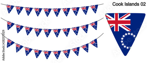クック諸島の旗のガーラーンド　ベクターデータ（bunting garland）