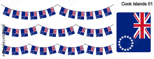 クック諸島の旗のガーラーンド　ベクターデータ（bunting garland）
