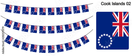 クック諸島の旗のガーラーンド　ベクターデータ（bunting garland）