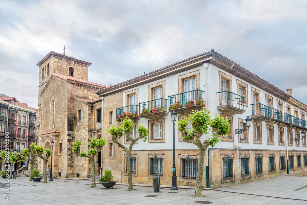 View at the Church of San Nicolas del Bari with Cloister building in Oviedo - Spain