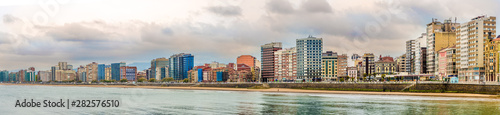 Panoramic view at the Waterfront of Gijon in Spain