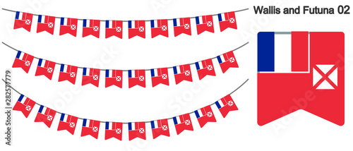 ウォリス・フツナ諸島の旗のガーラーンド　ベクターデータ（bunting garland）