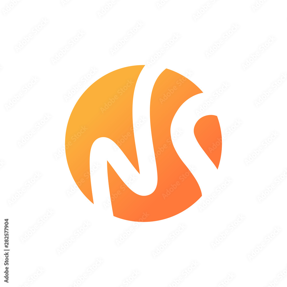 Naklejka premium 'NS' letters combination. Creative monogram design. Vector image.