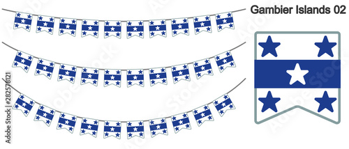 ガンビエ諸島の旗のガーラーンド　ベクターデータ（bunting garland）