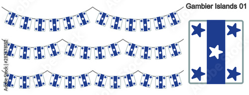 ガンビエ諸島の旗のガーラーンド　ベクターデータ（bunting garland）