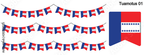 トゥアモトゥ諸島の旗のガーラーンド　ベクターデータ（bunting garland）
