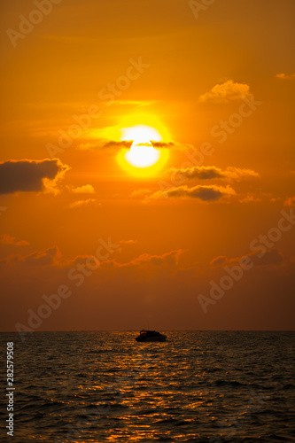 Beautiful sunset and sea wave © wandee007