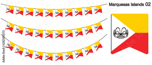 マルキーズ諸島の旗のガーラーンド　ベクターデータ（bunting garland）