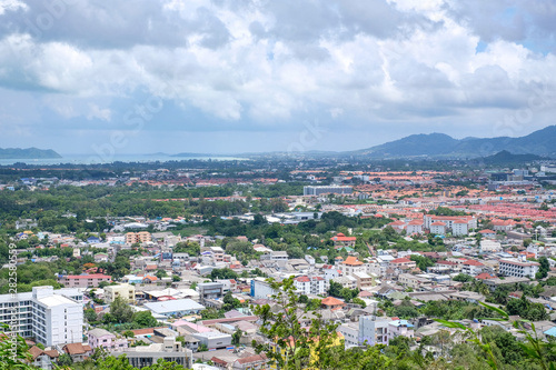 Many building of Phuket City from Khao Rang Viewpoint with clear sky. © chayakorn