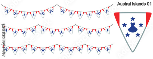 トゥブアイ諸島の旗のガーラーンド　ベクターデータ（bunting garland）