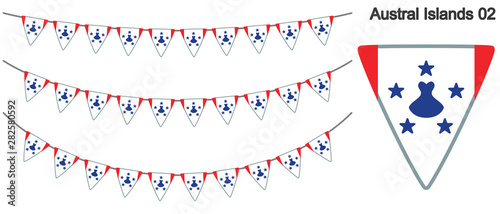 トゥブアイ諸島の旗のガーラーンド　ベクターデータ（bunting garland）