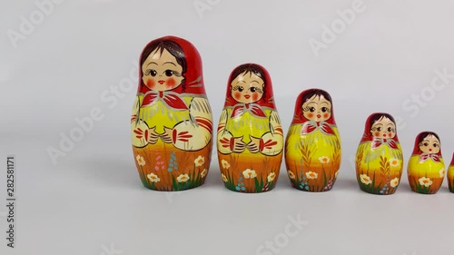 Russian Doll  Matryoshka dolly shot on a white background in 4k photo