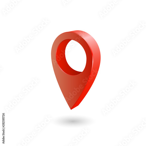 Set Map pointer 3d pin location symbols vector