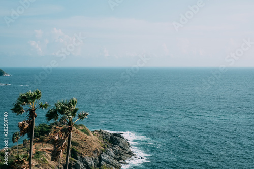 Seascape of Phuket Best View Point Sunset at Phrom Thep Cape. One of attraction tourist in Phuket landmark at Laem Phromthep Phuket. photo