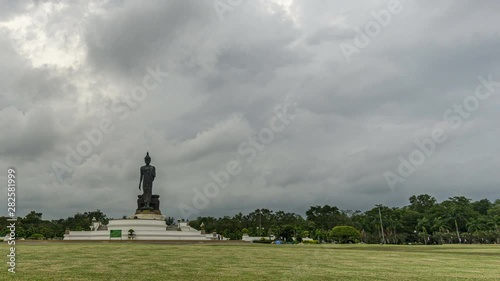 Time-lapse the movement of rain clouds and stratum cumulus clouds, Stratuscumulus. Buddhist, Phutthamonthon, Nakhon Pathom Province, Thailand photo