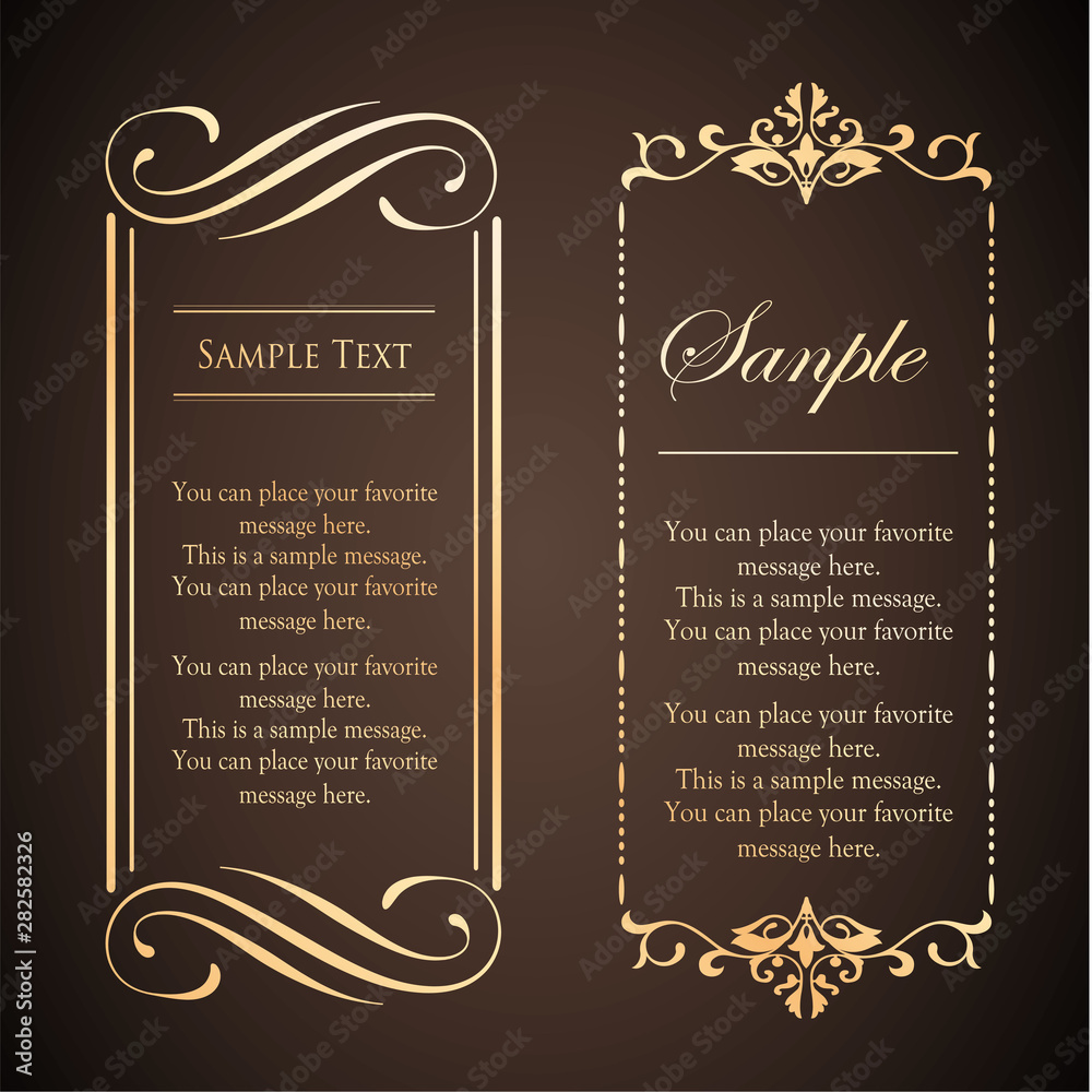 高級感のあるフレームデザイン カリグラフィー素材 ラグジュアリー テンプレート コピースペース有り Stock ベクター Adobe Stock