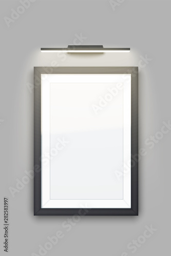 Picture frame with light in gallery