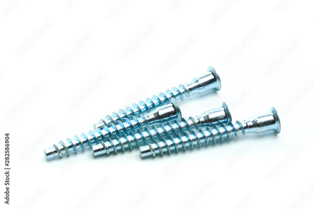 Screws isolated on white close up view . Screws isolated on white close up view .