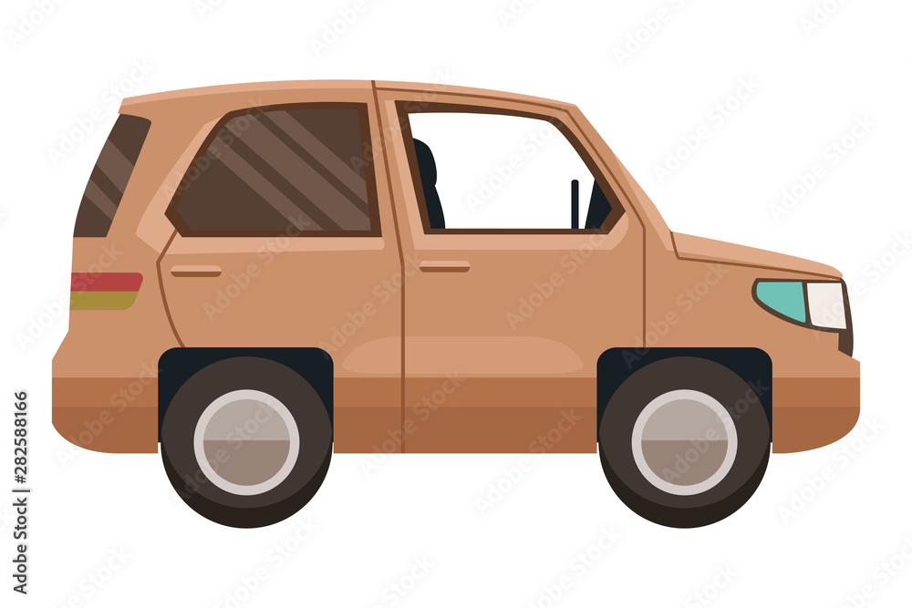 SUV car vehicle sideview cartoon