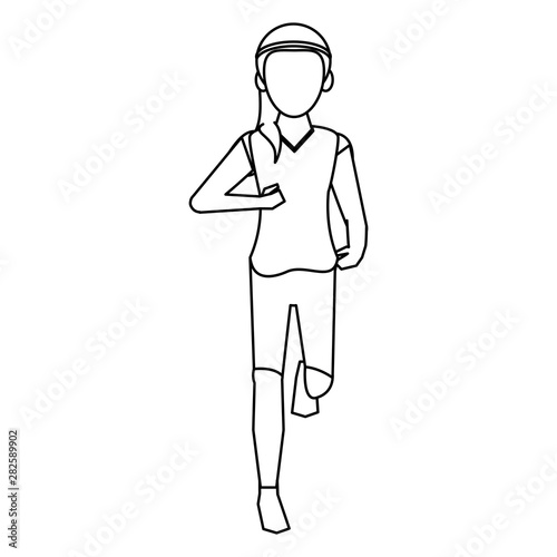 fitness sport lifestyle workout cartoon in black and white