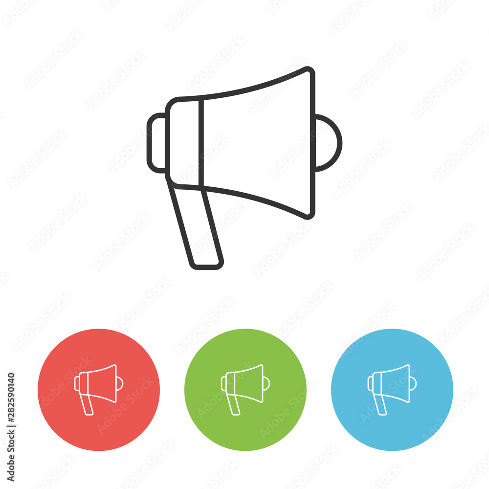 Linear megaphone vector flat icon Linear megaphone vector flat icon