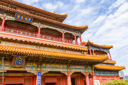 Beijing Tibetan Buddhism temple yonghe gong, classical architectural landscape