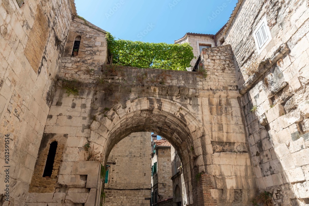 Stone wall in Split in Croatia