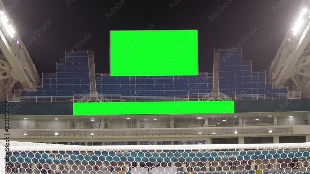 Scoreboard at the Football Stadium with a Green Screen Scoreboard at the Football Stadium with a Green Screen