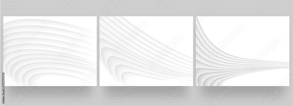 White paper cut abstratc motion wavy background.